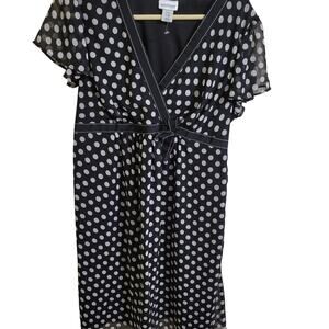 black polka dot maternity dress